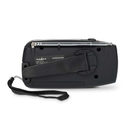 AM/FM radio s ručnom kurblom, solarnim panelom i LED svjetiljkom, 2000 mAh