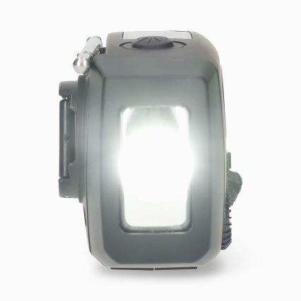 AM/FM radio s ručnom kurblom, solarnim panelom i LED svjetiljkom, 2000 mAh