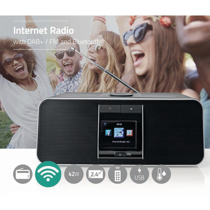 Višenamjenski internetski radio 42W/230V Wi-Fi Bluetooth USB+DU