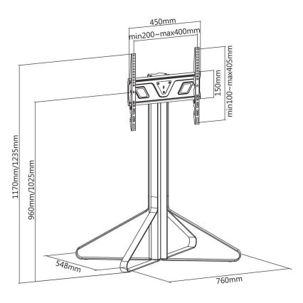 Podni stalak za TV 43-65” mahagonij