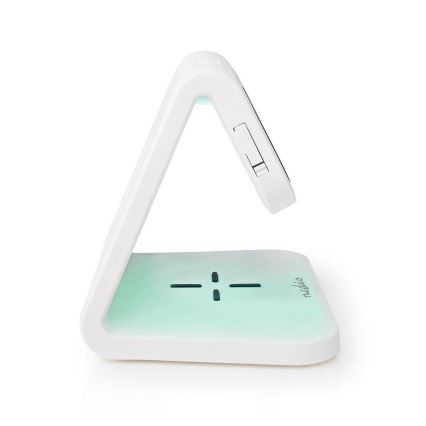 LED RGB Budilica s bežičnim punjačem LED/10W/5V bijela