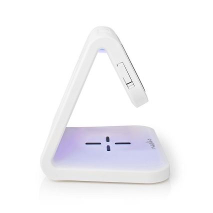 LED RGB Budilica s bežičnim punjačem LED/10W/5V bijela