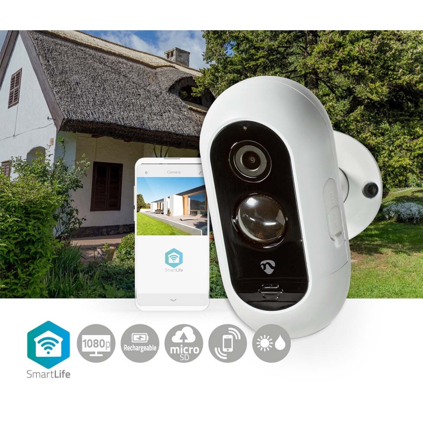 Pametna vanjska punjiva IP kamera s PIR senzorom Full HD 1080p 5V/5200mAh Wi-Fi IP65