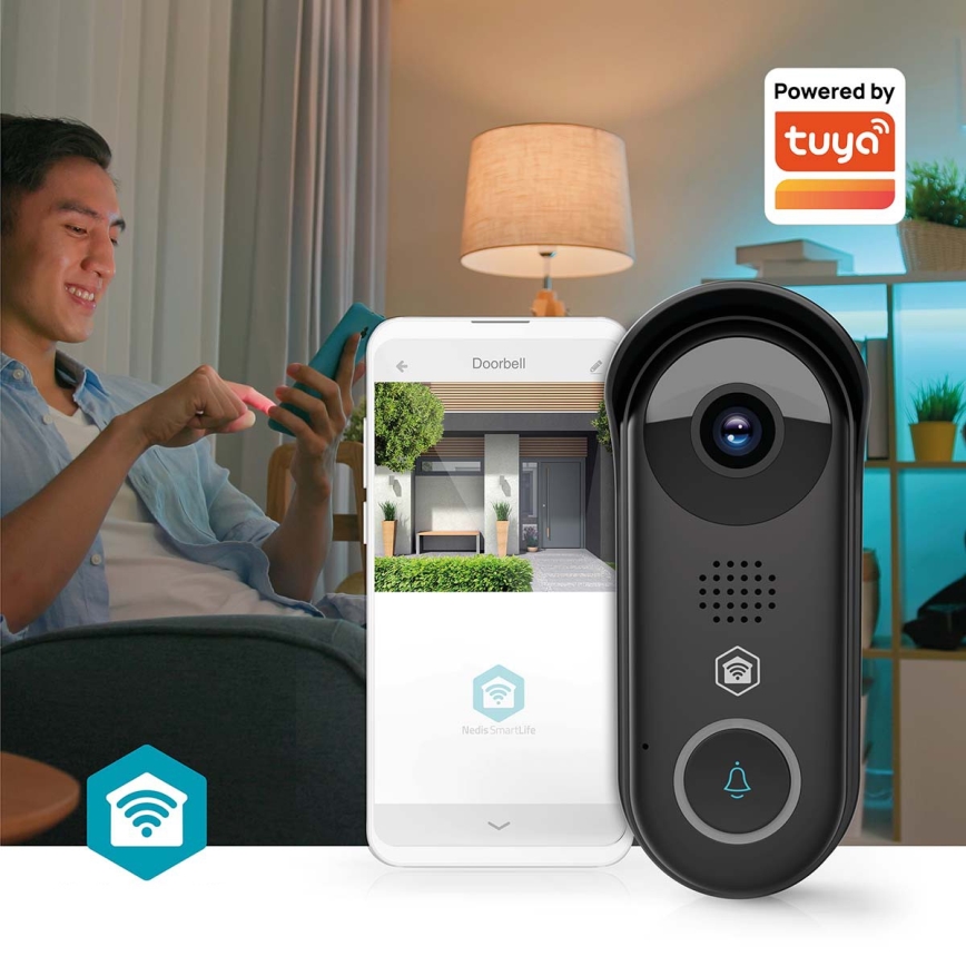 Pametno videozvono sa senzorom pokreta SmartLife 5V Full HD 1080p IP54 Wi-Fi Tuya