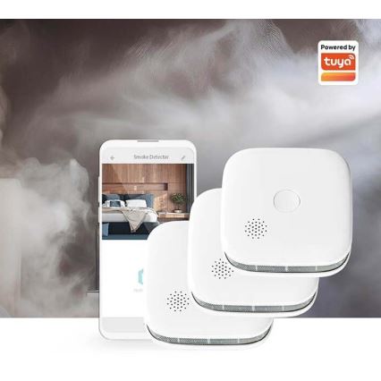 SET 3x Pametni detektor dima SmartLife 3V/1xCR123A Wi-Fi Tuya