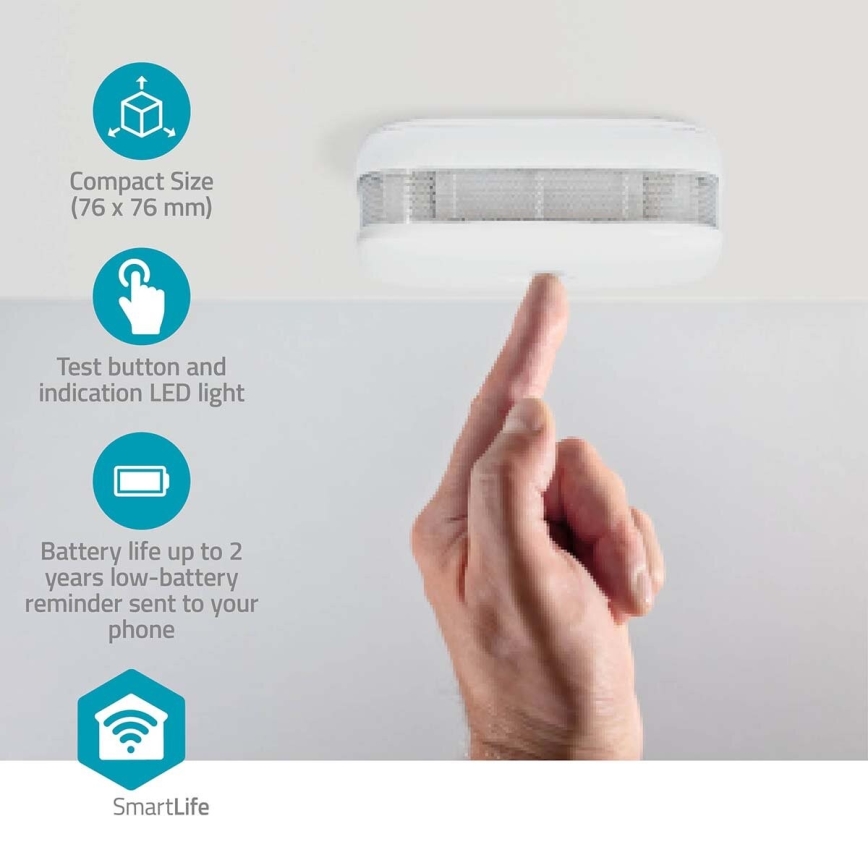 SET 3x Pametni detektor dima SmartLife 3V/1xCR123A Wi-Fi Tuya