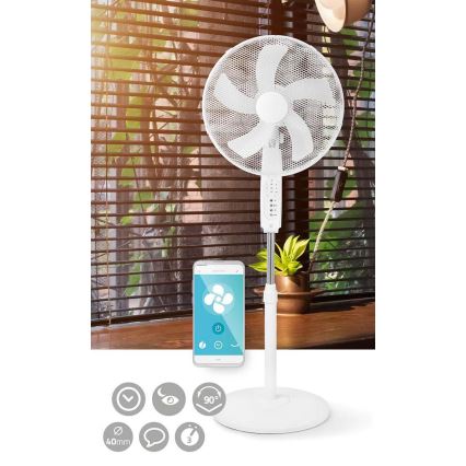 Podni ventilator 60W/230V Wi-Fi bijela