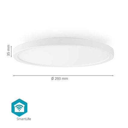 LED RGBW Prigušiva stropna svjetiljka SmartLife LED/18W/230V 2700-6500K Wi-Fi Tuya