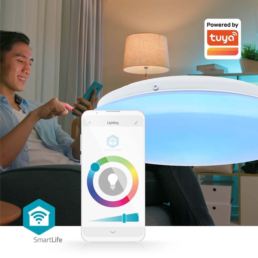 LED RGBW Prigušiva stropna svjetiljka za kupaonicu SmartLife LED/18W/230V 2700-6500K IP44 Wi-Fi Tuya