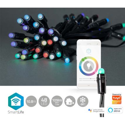 LED RGB Vanjske božićne lampice 48xLED 13,8m IP65 Wi-Fi Tuya