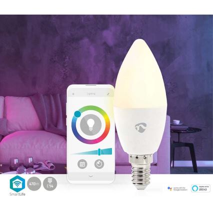 LED RGB Prigušiva žarulja Smartlife E14/4,9W/230V Wi-Fi 2700-6500K