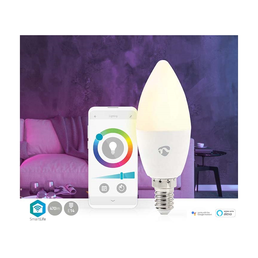 LED RGB Prigušiva žarulja Smartlife E14/4,9W/230V Wi-Fi 2700-6500K