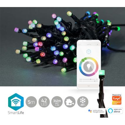 RGB LED vanjski svjetlosni niz, 42 LED, 8 funkcija, 8 m, IP65, Wi-Fi Tuya
