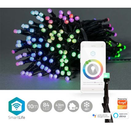 LED RGB Vanjske božićne lampice 84xLED/8 funkcija 13m IP65 Wi-Fi Tuya