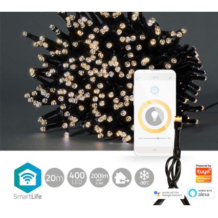 LED Vanjske božićne lampice 400xLED/8 funkcija 25m IP65 Wi-Fi Tuya topla bijela