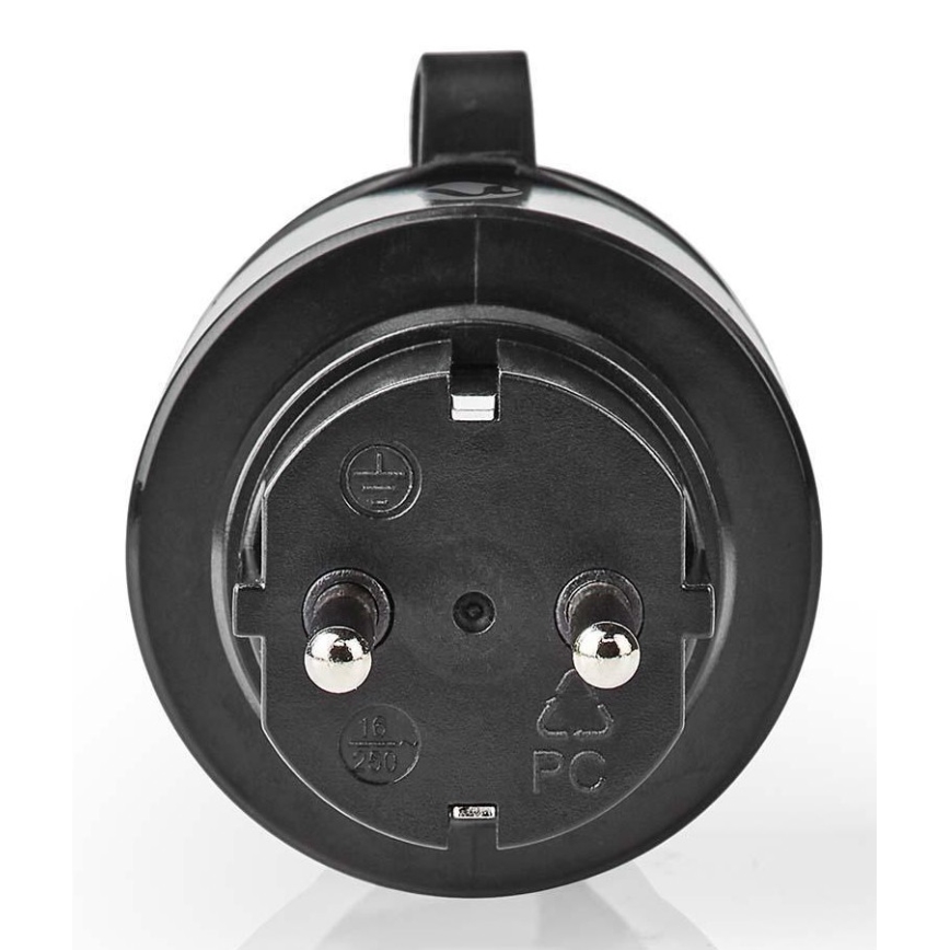 Pametna utičnica 3680W/230V/Schuko Tip F/16A Wi-Fi IP44 crna