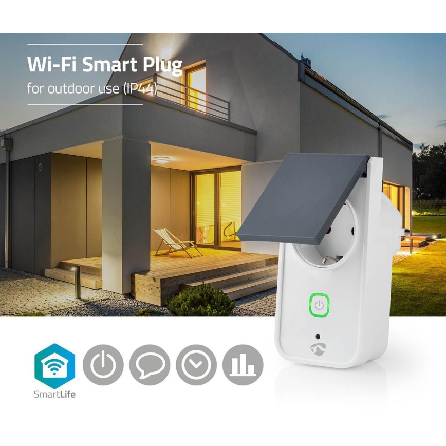 Pametna vanjska utičnica 3680W/230V/Tip F SCHUKO/16A Wi-Fi IP44