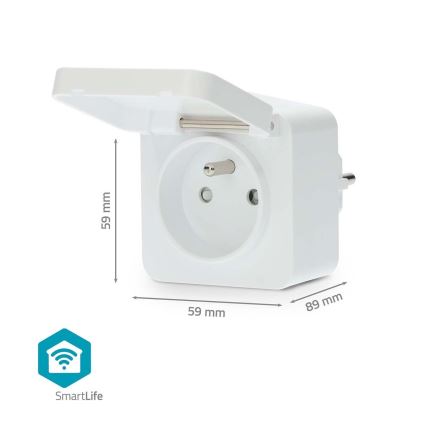 Pametna utičnica 3680W/230V/ Typ E/16A Wi-Fi Tuya IP44