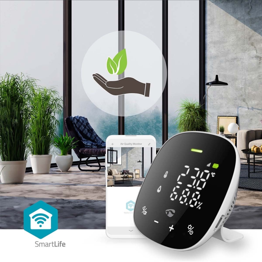 Pametni monitor za kvalitetu zraka s LED zaslonom SmartLife Wi-Fi