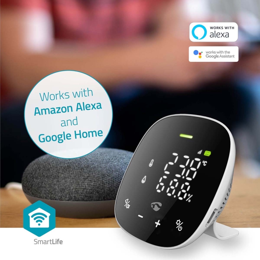 Pametni monitor za kvalitetu zraka s LED zaslonom SmartLife Wi-Fi