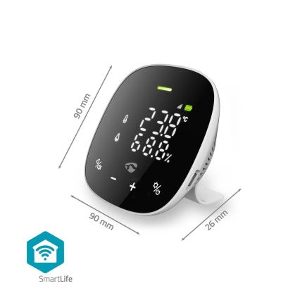 Pametni monitor za kvalitetu zraka s LED zaslonom SmartLife Wi-Fi