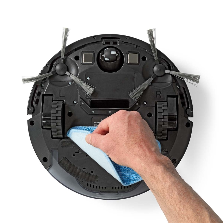Pametni robotski usisivač s mopom 28W/2500 mAh Wi-Fi crna + daljinski upravljač