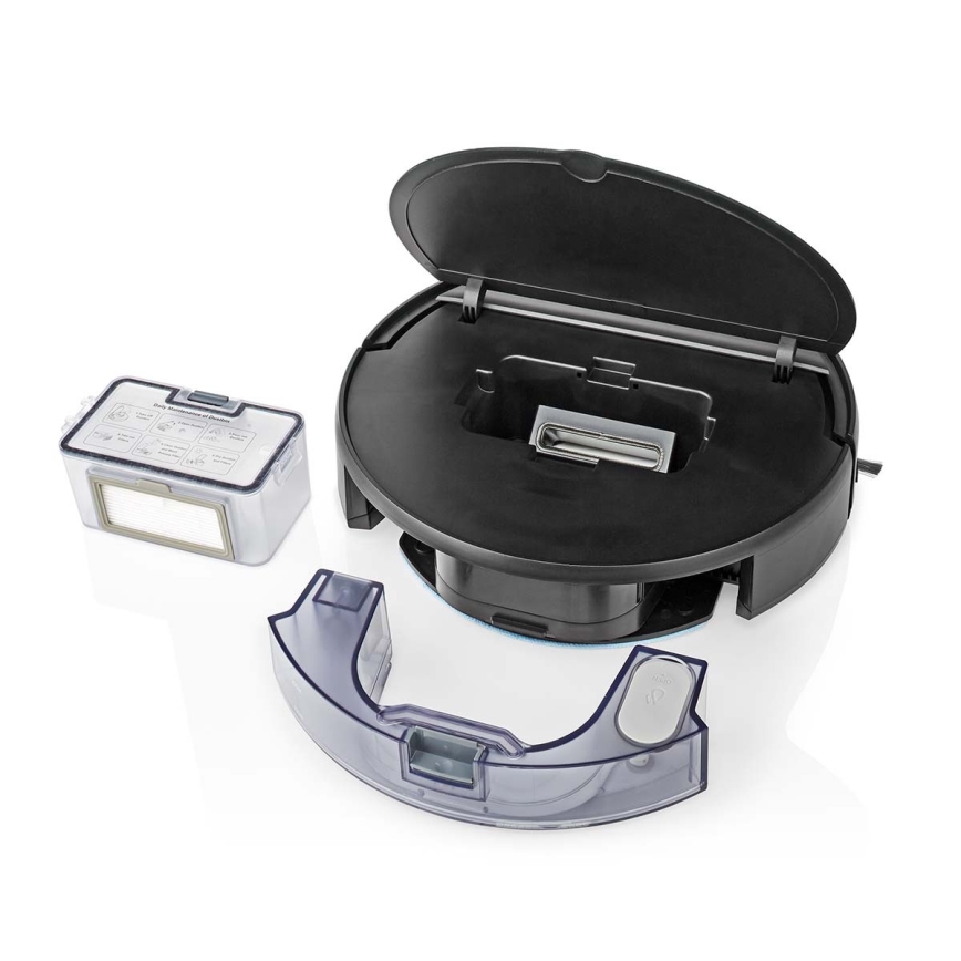 Pametni robotski usisivač s mopom 28W/2500 mAh Wi-Fi crna + daljinski upravljač