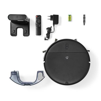 Pametni robotski usisivač s mopom 28W/2500 mAh Wi-Fi crna + daljinski upravljač
