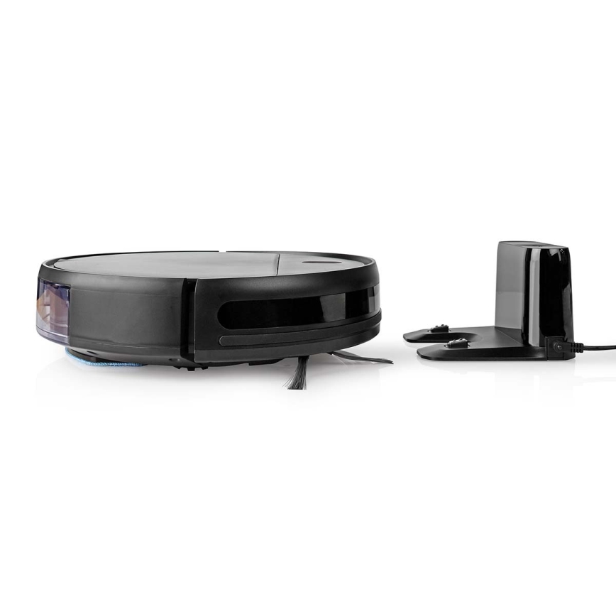 Pametni robotski usisivač s mopom 28W/2500 mAh Wi-Fi crna + daljinski upravljač
