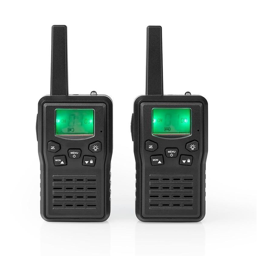 SET 2x Punjivi voki-toki s LED svjetlom 1300 mAh domet 10 km