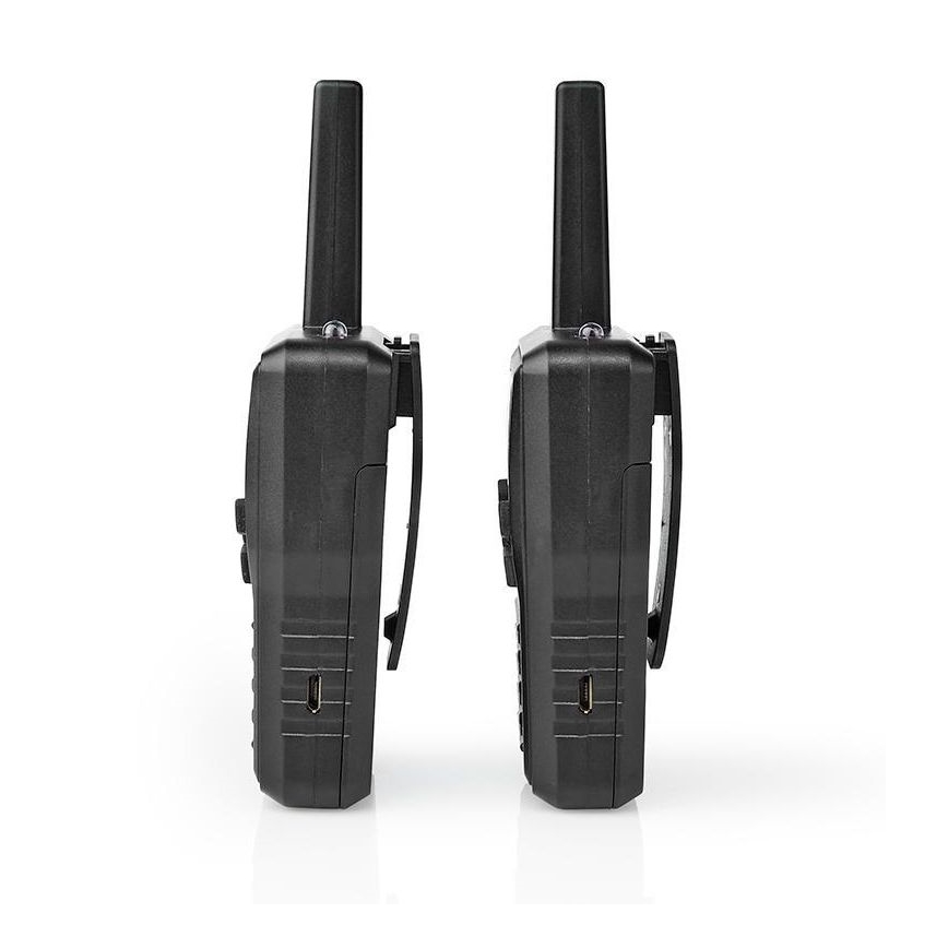 SET 2x Punjivi voki-toki s LED svjetlom 1300 mAh domet 10 km