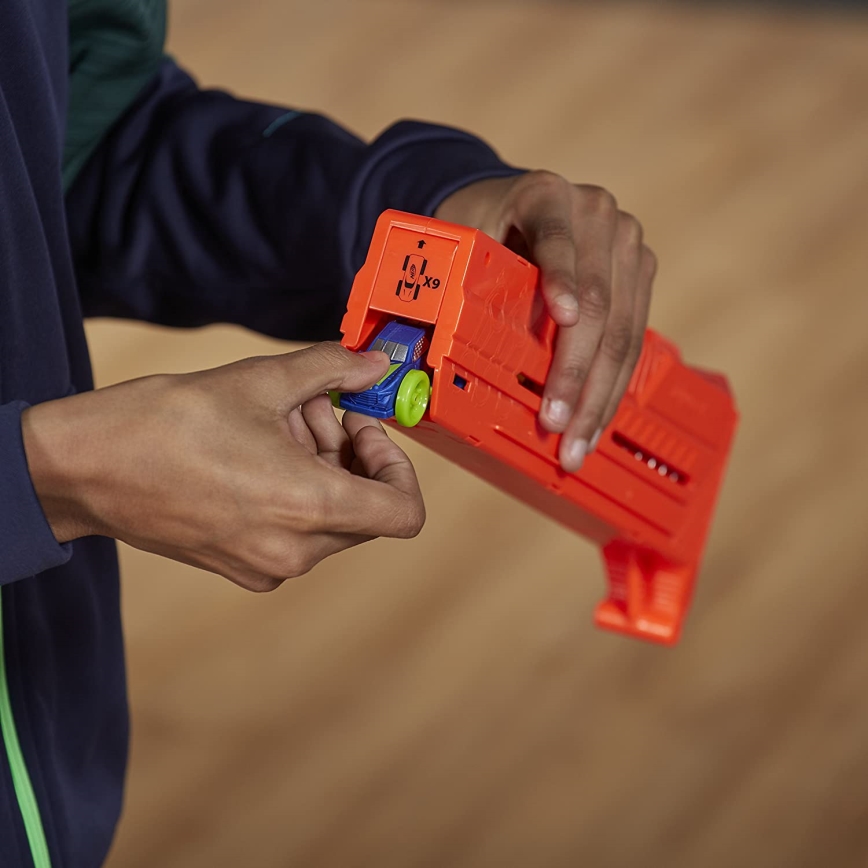 Nerf - Dječji pištolj Nitro MotoFury Rapid Rally + 9 automobila