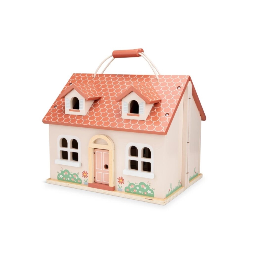 New Classic Toys - Drvena kućica za lutke crvena