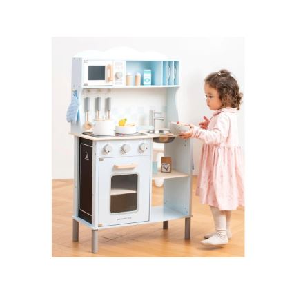 New Classic Toys - Drvena kuhinja sa dodacima svijetlo plava