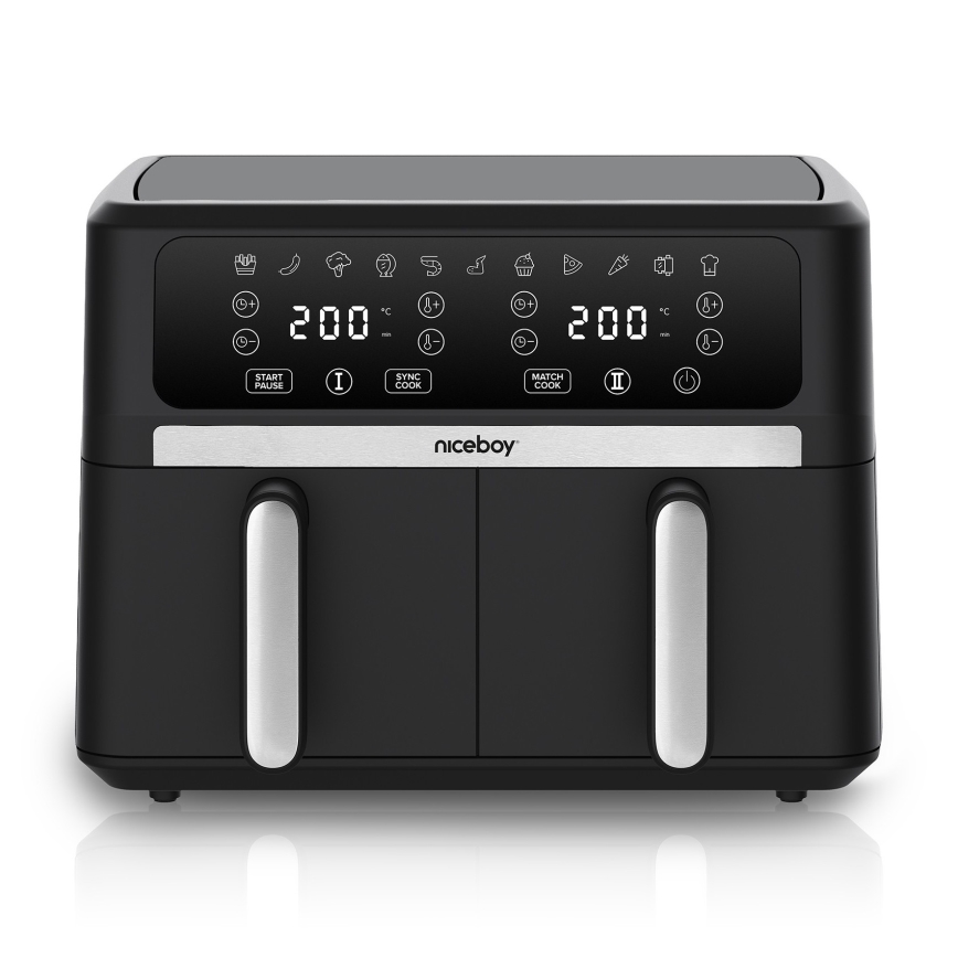 Niceboy AirFryer DUO - Dualna friteza na vrući zrak 9 l 2400W/230V