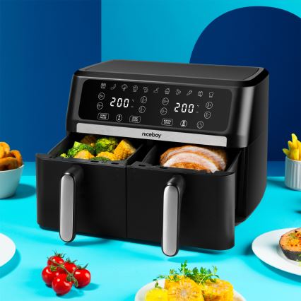 Niceboy AirFryer DUO - Dualna friteza na vrući zrak 9 l 2400W/230V