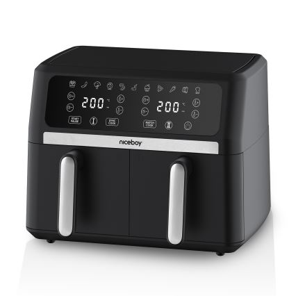 Niceboy AirFryer DUO - Dualna friteza na vrući zrak 9 l 2400W/230V