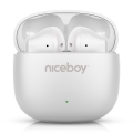 Niceboy Beans 4 POP - Bežične slušalice 200 mAh + 2x 30 mAh IPX4 bijela