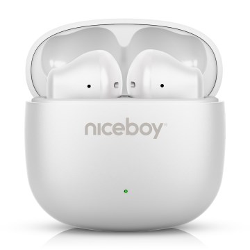 Niceboy Beans 4 POP - Bežične slušalice 200 mAh + 2x 30 mAh IPX4 bijela