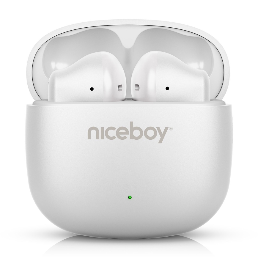 Niceboy Beans 4 POP - Bežične slušalice 200 mAh + 2x 30 mAh IPX4 bijela