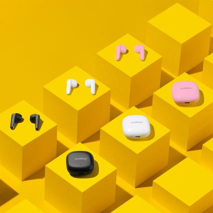 Niceboy Beans 4 POP - Bežične slušalice, 200 mAh + 2x 30 mAh, IPX4, ružičaste