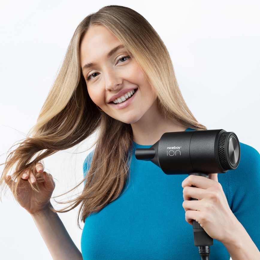 Niceboy ION AirSonic STAR - Sušilo za kosu 2100W/230V crne boje