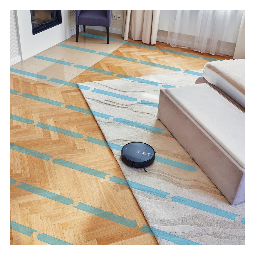 Niceboy ION Charles i4 - Pametni robotski usisivač 2u1 4400 mAh Wi-Fi crna + daljinski upravljač