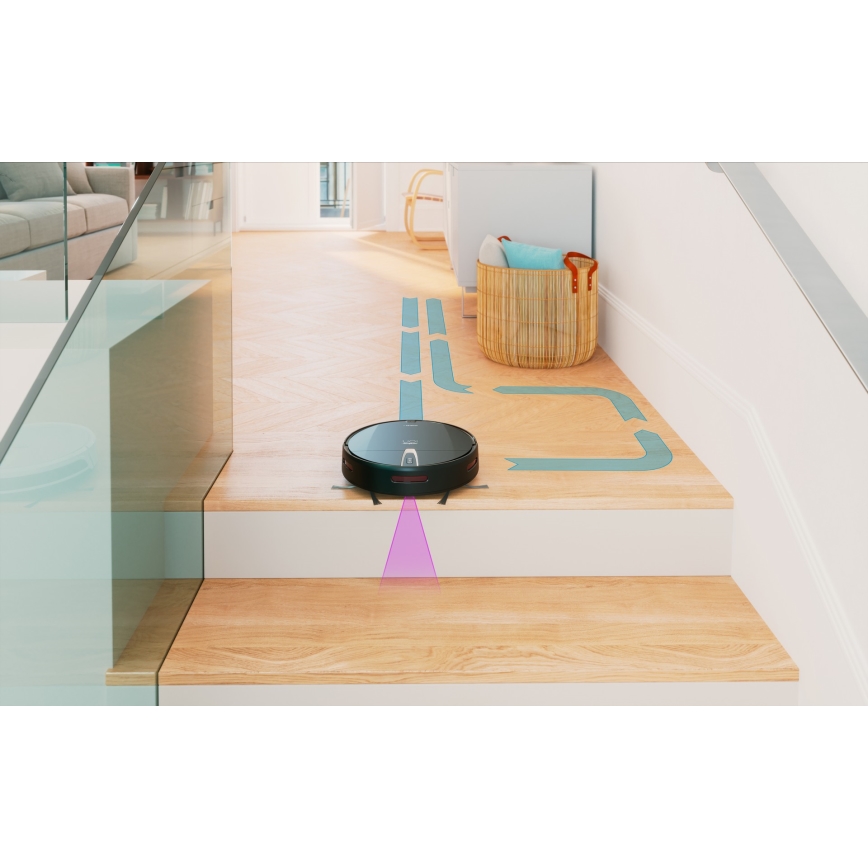 Niceboy ION Charles i4 - Pametni robotski usisivač 2u1 4400 mAh Wi-Fi crna + daljinski upravljač