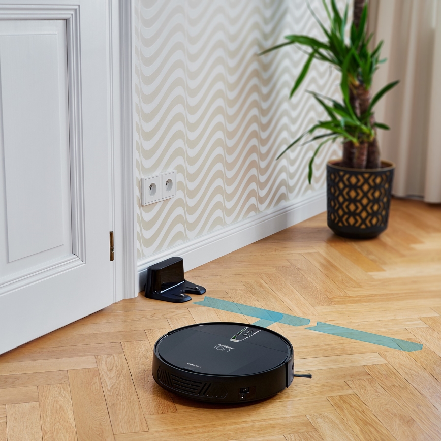 Niceboy ION Charles i4 - Pametni robotski usisivač 2u1 4400 mAh Wi-Fi crna + daljinski upravljač