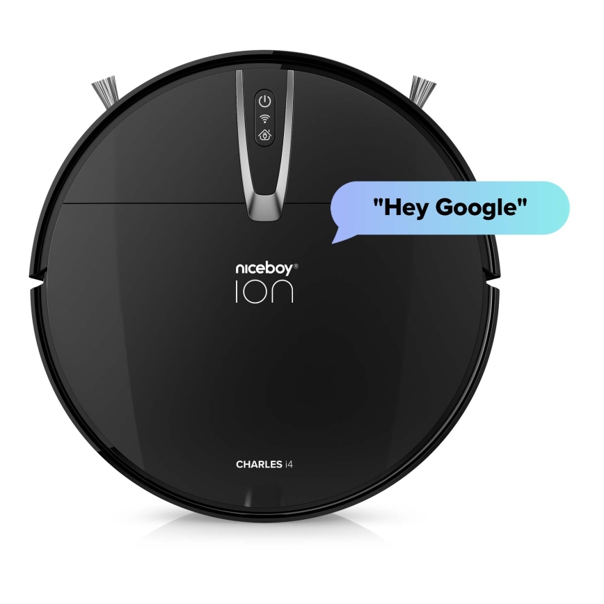 Niceboy ION Charles i4 - Pametni robotski usisivač 2u1 4400 mAh Wi-Fi crna + daljinski upravljač