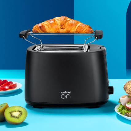 Niceboy ION Cruncher C1 - Toster s dva otvora i rešetkom za podgrijavanje 750W/230V crna