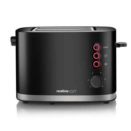 Niceboy ION Cruncher C3 - Toster s dva otvora i rešetkom za podgrijavanje 870W/230V crna