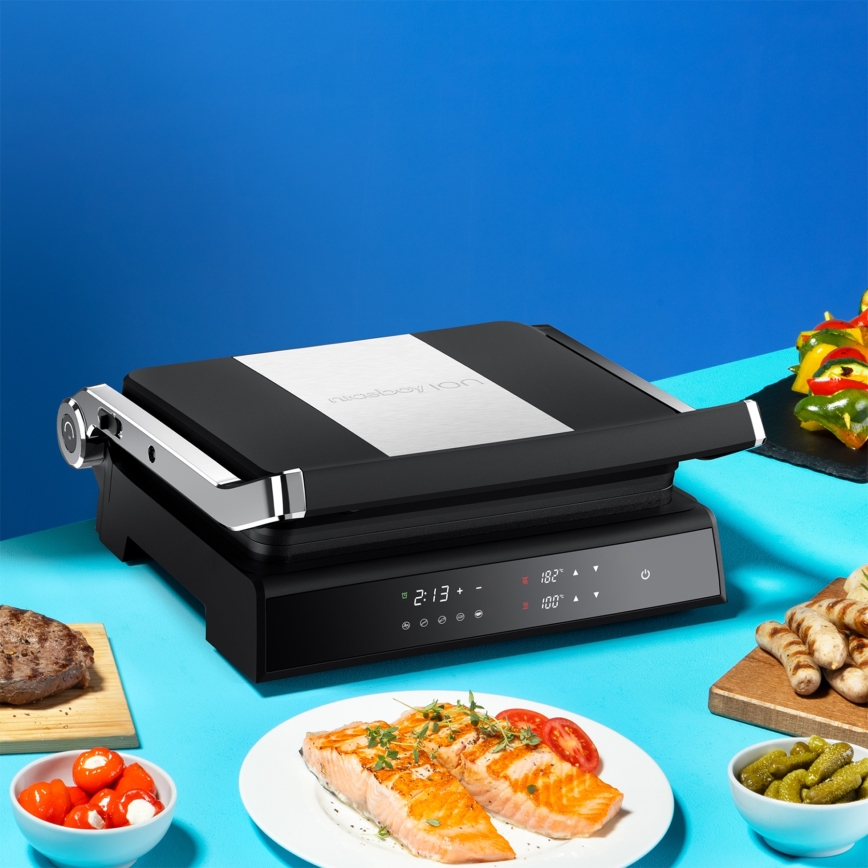 Niceboy ION Grillmaster - Kontaktni roštilj 2000W/230V crna/mat krom