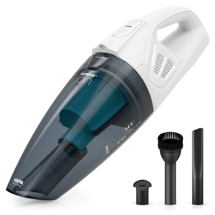Niceboy ION Hurricane R1 - Punjivi ručni usisivač 50W/2200 mAh bijela/plava